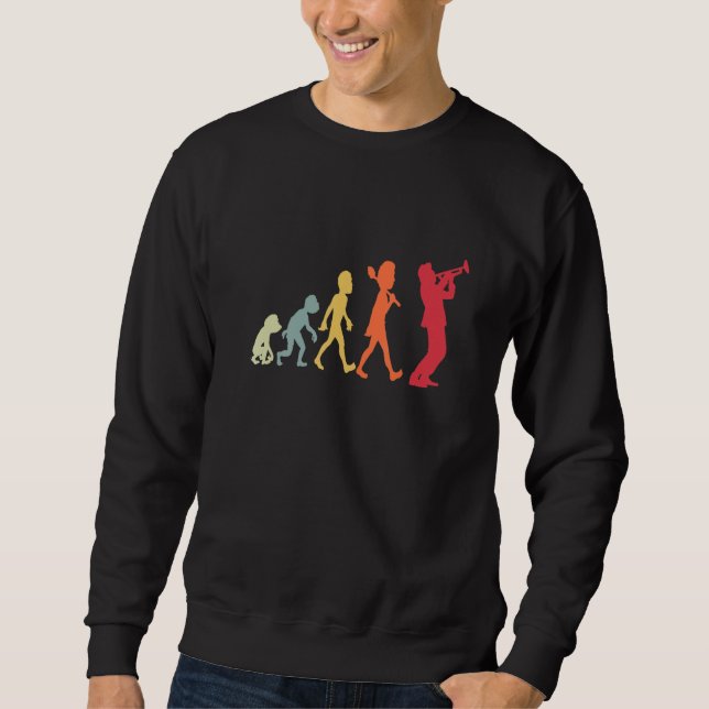 Sweatshirt Retro Trumpet Evolution Funny For Trumpet Player (Devant)