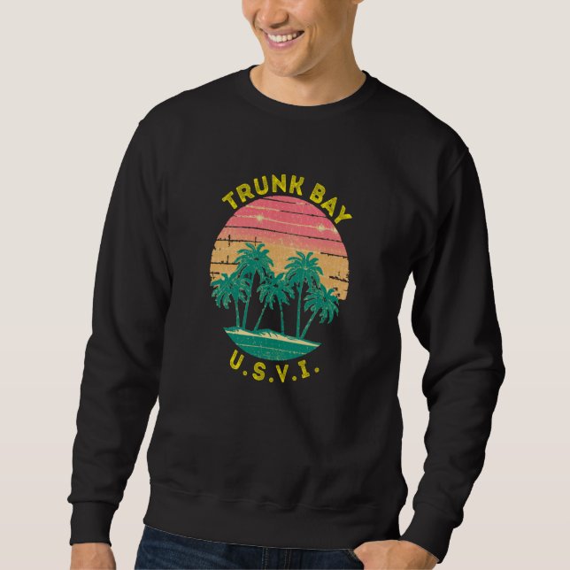Sweatshirt Retro Trunk Bay Vacation Souvenir Palm Tree (Devant)
