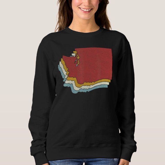 Sweatshirt Retro USA State   Vintage Map Washington (Devant)