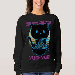 Sweatshirt Rétro Vaporwave Cool esthétique Kitten Chat 80s 90