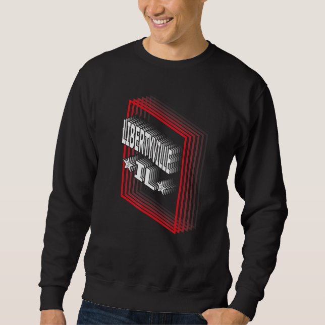 Sweatshirt Retro Vaporwave Libertyville Illinois IL (Devant)