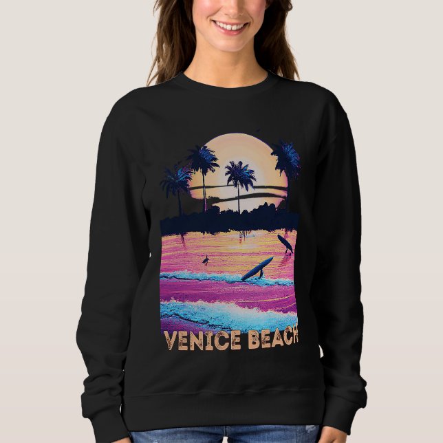 Sweatshirt Retro Venice Beach California Souvenir Surf (Devant)