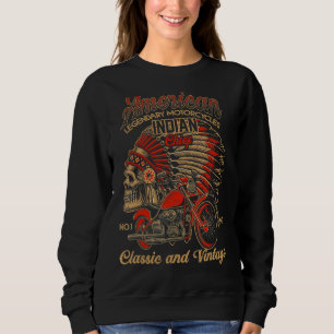 Sweatshirt Retro Vintage Américain Motorcycle Indien Pour Vie