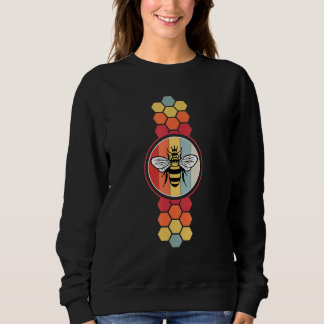 Sweatshirt Retro Vintage Bee Honeycomb Beekeeper Beekeeping