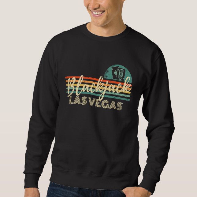 Sweatshirt Retro Vintage Blackjack Player Gambling Casino Bla (Devant)