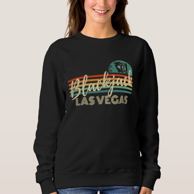 Sweatshirt Retro Vintage Blackjack Player Gambling Casino Bla (Devant)