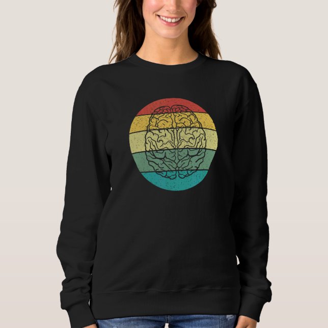 Sweatshirt Retro Vintage Brain Neuroscience (Devant)