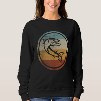 Sweatshirt Retro Vintage Fishing Barracuda Fish