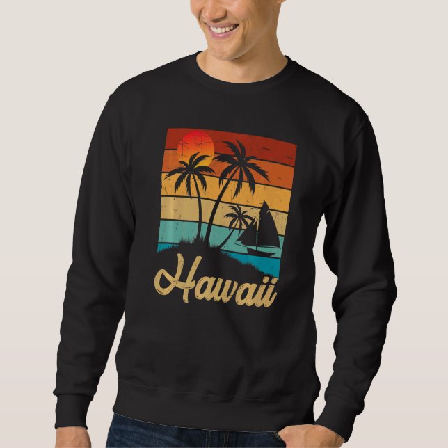 Sweatshirt Retro Vintage Hawaii Hawaii Island Beach été (Devant)