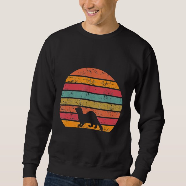 Sweatshirt Retro Vintage juste un Ferret présent (Devant)