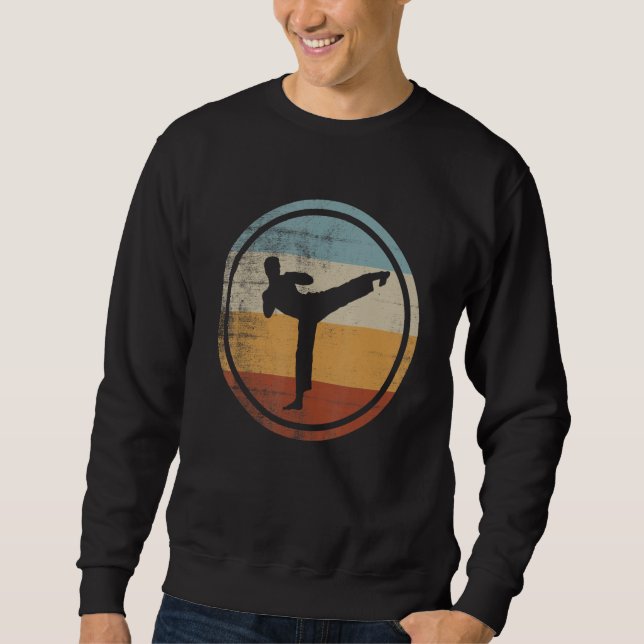Sweatshirt Retro Vintage Kickboxer Kickboxing (Devant)