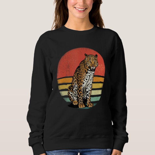 Sweatshirt Retro Vintage Leopard Cat African Animal Wildlife  (Devant)