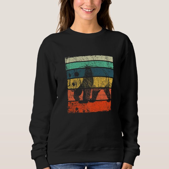 Sweatshirt Retro Vintage Panda Mens Fêtes de Noël (Devant)