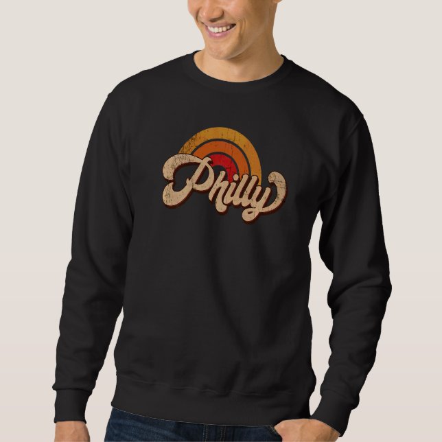 Sweatshirt Retro Vintage Philly Rainbow Vacances Souvenir Phi (Devant)
