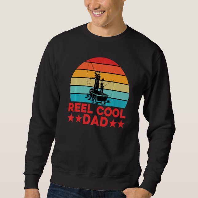 Sweatshirt Retro Vintage Reel Cool Dad Fishing  Fisherman (Devant)