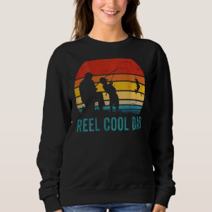 Sweatshirt Retro Vintage Reel Cool Papa Pêche Papa Papa Papa 