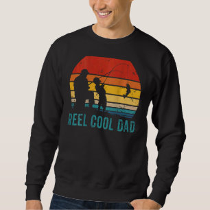 Sweatshirt Retro Vintage Reel Cool Papa Pêche Papa Papa Papa