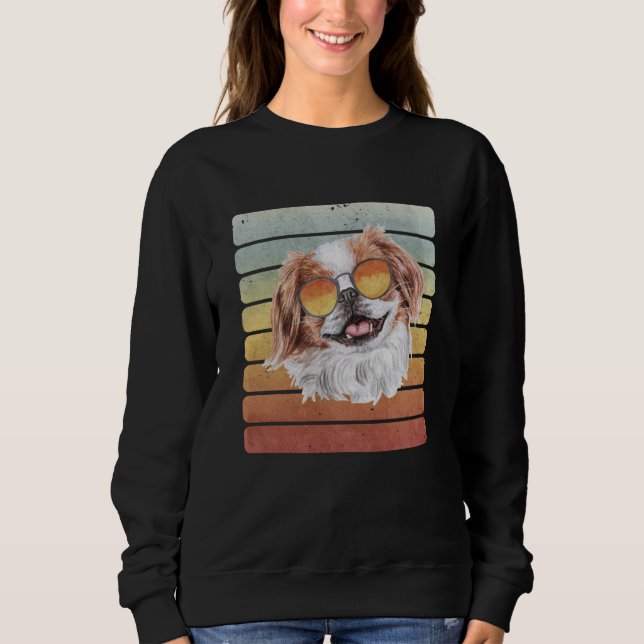 Sweatshirt Retro Vintage Sunset Japonais Chat Maman Papa (Devant)