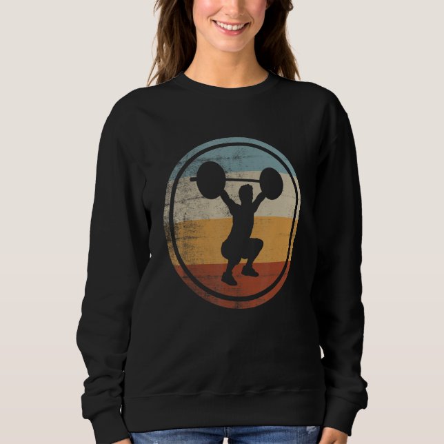 Sweatshirt Retro Vintage Weightlifter Weightlifting Powerlift (Devant)