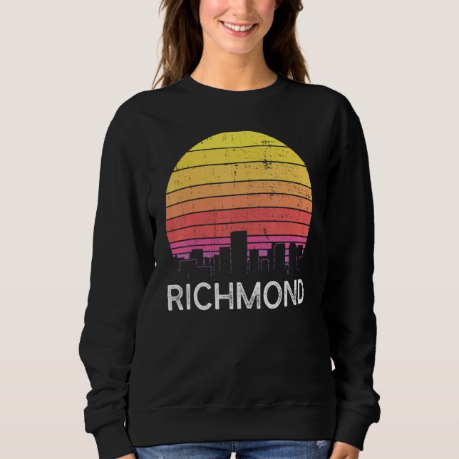 Sweatshirt Retro Virginia Richmond Skyline Vintage Urban Buil (Devant)