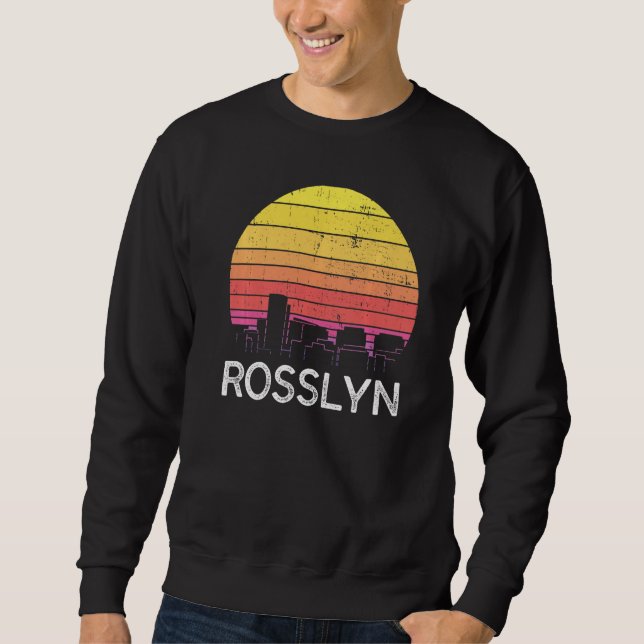 Sweatshirt Retro Virginia Rosslyn Skyline Vintage Urban Build (Devant)