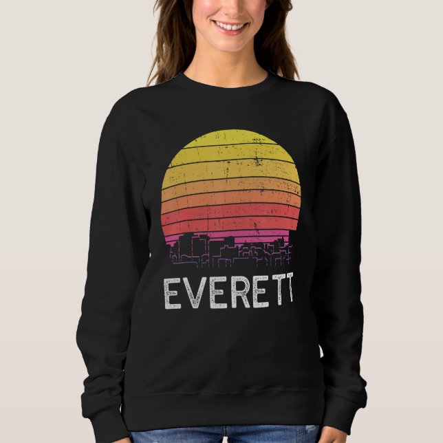 Sweatshirt Retro Washington Everett Skyline Vintage Urban Bui (Devant)
