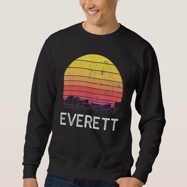 Sweatshirt Retro Washington Everett Skyline Vintage Urban Bui (Devant)