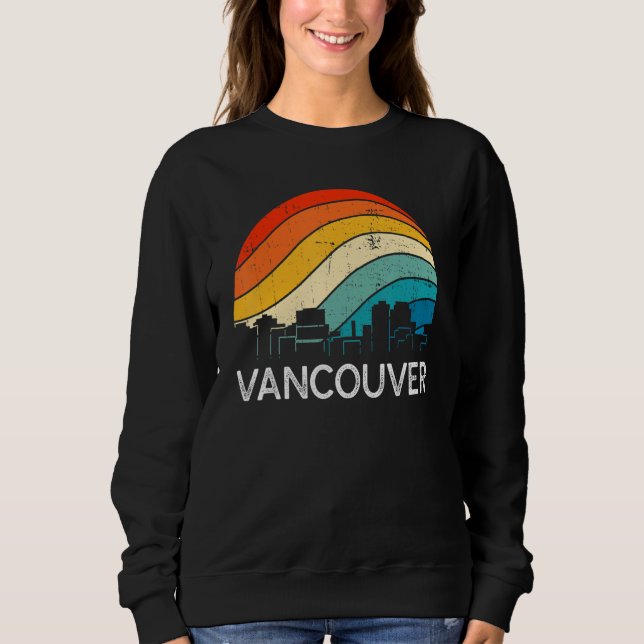Sweatshirt Retro Washington Vancouver Skyline Vintage Urban S (Devant)