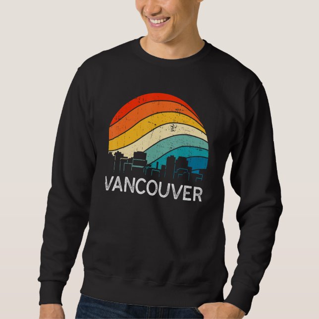 Sweatshirt Retro Washington Vancouver Skyline Vintage Urban S (Devant)