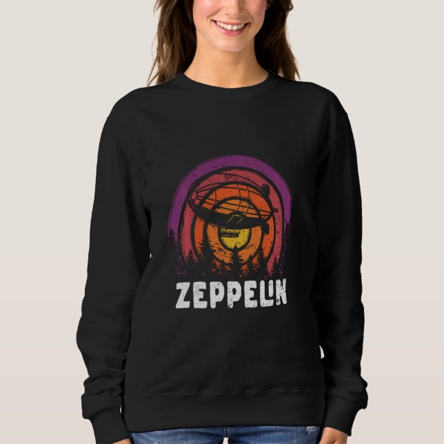 Sweatshirt Rétro Zeppelin les années 70 80s Dirigible Airship (Devant)