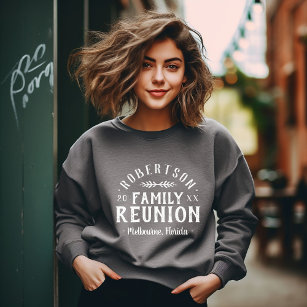 Sweatshirt Retrouvailles familiales personnalisées rustiques