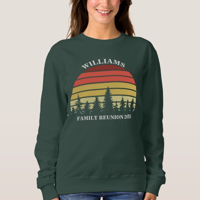 Sweatshirt Réunion en famille Camping sur mesure Voyage Forêt (Devant)