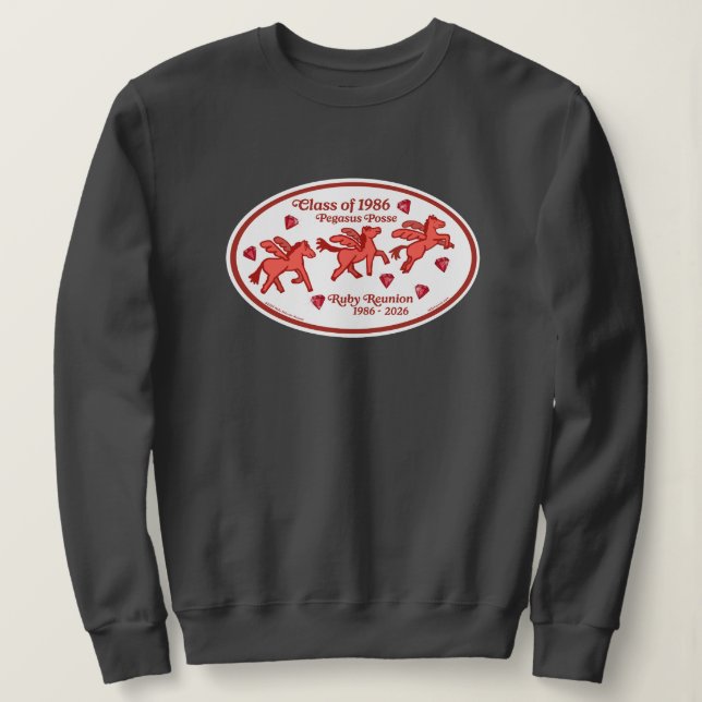 Sweatshirt Réunion Rubis du Pegasus Posse  (Design devant)