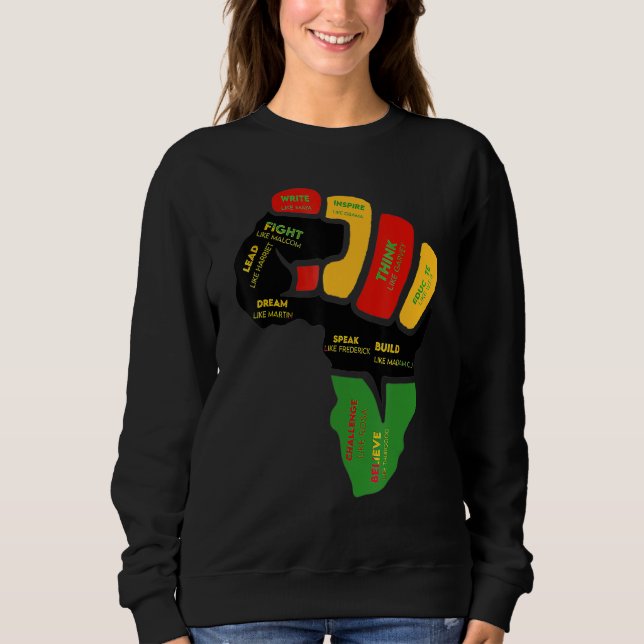 Sweatshirt Rêver Comme Martin Première Main Noir Histoire Moi (Devant)