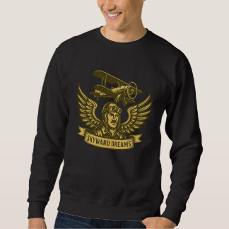 Sweatshirt Rêves Skyward - Emblème Biplane Vintage