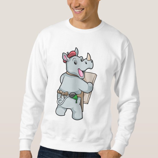 Sweatshirt Rhino à la peinture avec des couleurs (Devant)