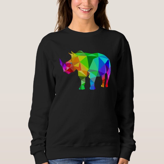 Sweatshirt Rhino arc-en-ciel coloré (Devant)