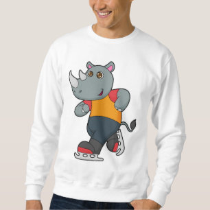 Sweatshirt Rhino at Ice skating with Ice skates