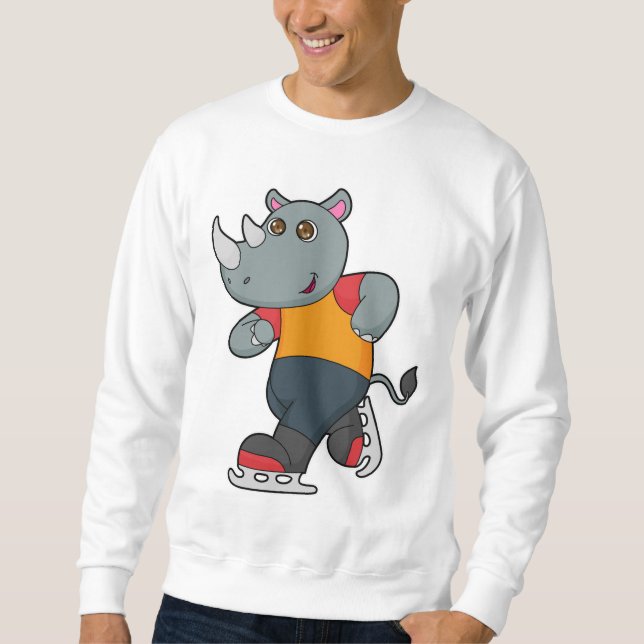 Sweatshirt Rhino at Ice skating with Ice skates (Devant)