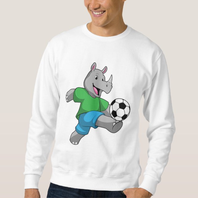 Sweatshirt Rhino comme joueur de football avec Soccer (Devant)