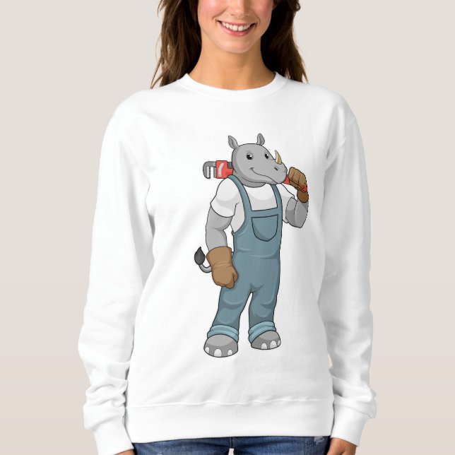 Sweatshirt Rhino en Handyman avec Pince à pompe à eau (Devant)