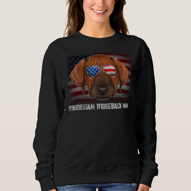 Sweatshirt Rhodesian Ridgeback Maman Américaine Rhodesian Rid (Devant)