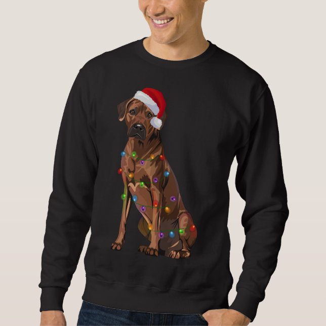 Sweatshirt Rhodesian Ridgeback Noël Lumières Noël Chien de No (Devant)
