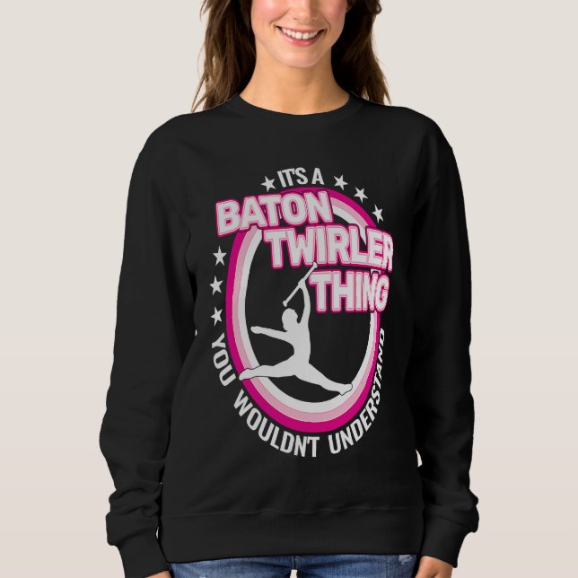 Sweatshirt rhythmic gymnastics  baton twirling retro for girl (Devant)