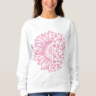 Sweatshirt Ribbon rose Conscience du cancer du sein Tournesol