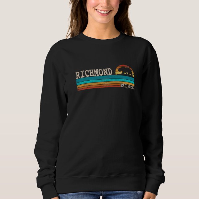 Sweatshirt Richmond California State Bear Retro Sunset   (Devant)