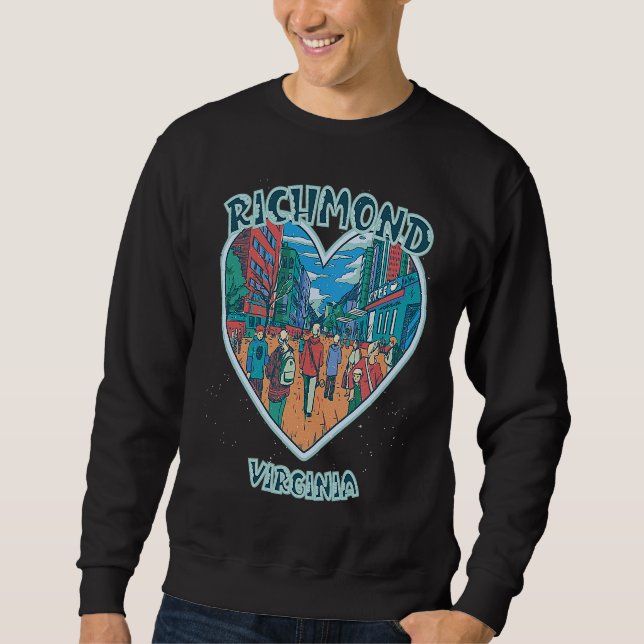 Sweatshirt Richmond In Virginia Travel Souvenir Heart (Devant)