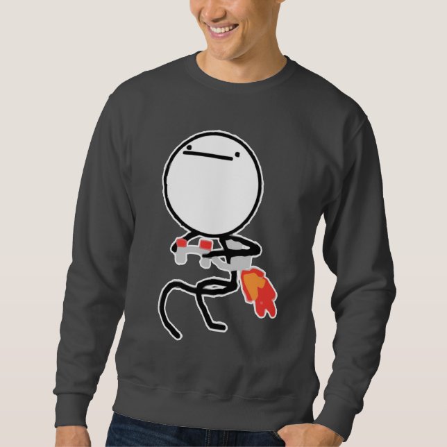 Sweatshirt Rien à faire ici font rage visage Meme (Devant)