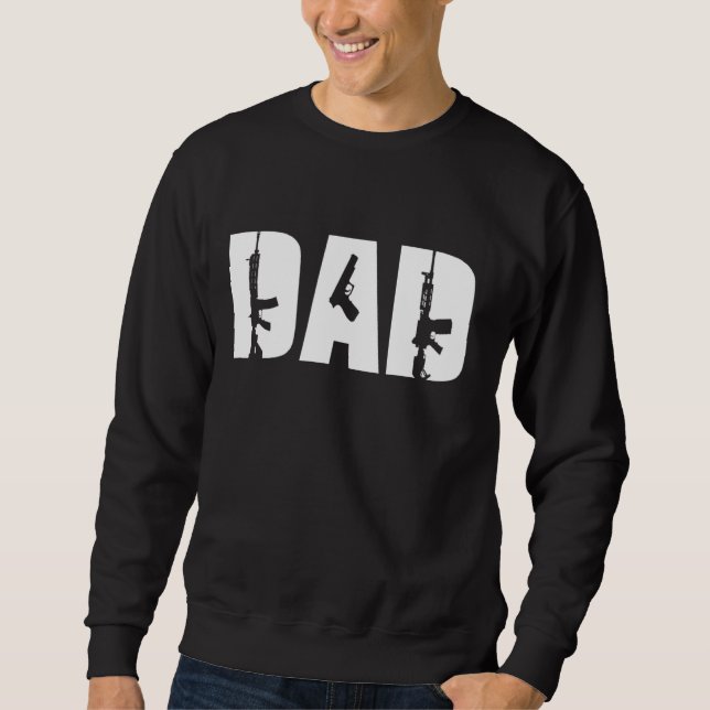 Sweatshirt Rifle Et Pistol Papa Gun Enthousiaste Pro Second A (Devant)