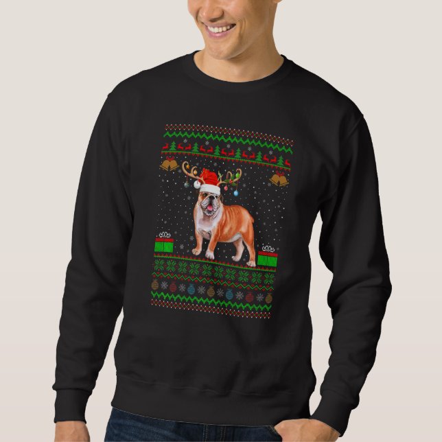 Sweatshirt Rindeer Santa Hat Correspondance laide anglaise Bu (Devant)